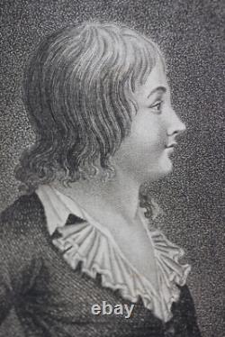 Louis XVII Lithograph of the Dauphin in Its 18th-Century Frame