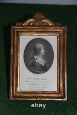 Louis XVII Lithograph of the Dauphin in Its 18th-Century Frame