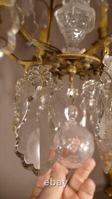 Lustre Cage in Louis XV Style in Bronze and Crystal, Late 19th Century Period