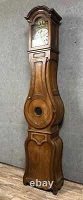 Magnificent 19th Century parquet clock in walnut, burl, and marquetry