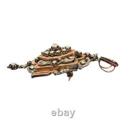 Magnificent Antique Brooch Pendant 18K Gold Diamonds 19th Century 18 Carat Gold