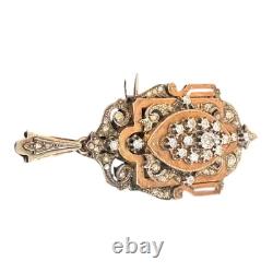Magnificent Antique Brooch Pendant 18K Gold Diamonds 19th Century 18 Carat Gold