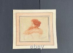 Magnificent Blood Pattern Signed Late Xixth Belle Epoque Portrait Young Woman