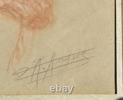 Magnificent Blood Pattern Signed Late Xixth Belle Epoque Portrait Young Woman