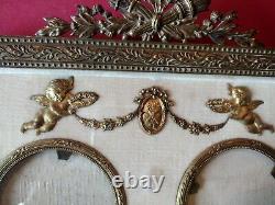 Magnificent Double Frame In Gold Bronze Louis XVI Style, 19th Century Era