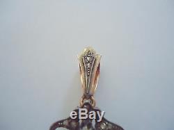 Magnificent Pendant Pin Old Gold 18k Diamonds Time XIX Th 18 Ct Gold