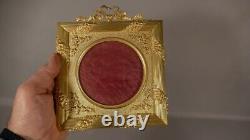 Magnificent Photo Frame Or Miniature Louis XVI En Bronze Doré Ciselé, Epoch XIX Ème
