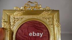 Magnificent Photo Frame Or Miniature Louis XVI En Bronze Doré Ciselé, Epoch XIX Ème