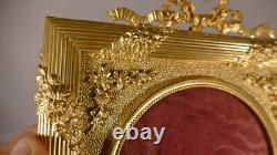 Magnificent Photo Frame Or Miniature Louis XVI En Bronze Doré Ciselé, Epoch XIX Ème