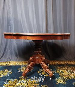 Mahogany and marble table from the 19th century