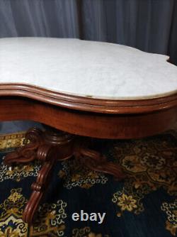 Mahogany and marble table from the 19th century