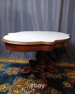 Mahogany and marble table from the 19th century