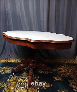 Mahogany and marble table from the 19th century