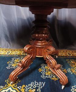 Mahogany and marble table from the 19th century