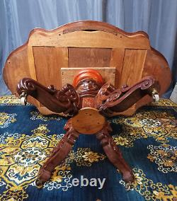 Mahogany and marble table from the 19th century