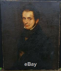 Man Portrait Epoque Louis Philippe Ecole Romantic Nineteenth Century Hst