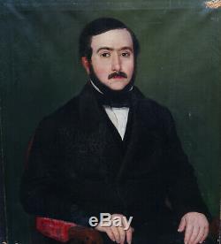 Man Portrait Epoque Louis Philippe French School Of The Nineteenth Century Hst