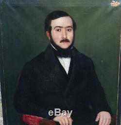 Man Portrait Epoque Louis Philippe French School Of The Nineteenth Century Hst