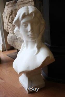 Marble Bust Xixth, In The Style Of Falguiere