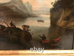 Marine Painting Oil On Wood Early 19th Century