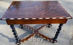 Marquetry bureau table in the Louis XIII style, 19th century<br/>
	
 
