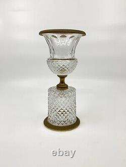 Medicis Shaped Vase In Cut Crystal Bronze-mounted 19th Epoque Charles X