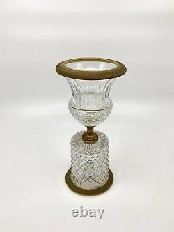 Medicis Shaped Vase In Cut Crystal Bronze-mounted 19th Epoque Charles X