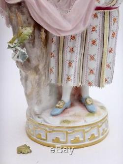 Meissen Porcelain Statuette Of Bergère Victor Steel Xixth