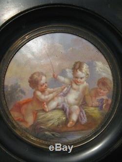 Miniature On Copper With Love Decor Time Nineteenth Century