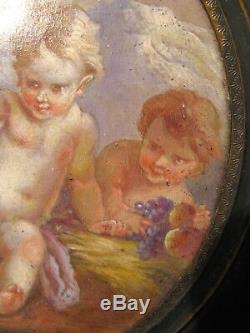 Miniature On Copper With Love Decor Time Nineteenth Century