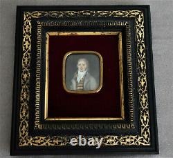 Miniature Portrait Dhomme In Frock Epoque End Eighteenth And Early Nineteenth Century