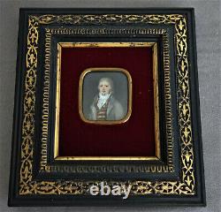 Miniature Portrait Dhomme In Frock Epoque End Eighteenth And Early Nineteenth Century