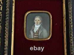 Miniature Portrait Dhomme In Frock Epoque End Eighteenth And Early Nineteenth Century