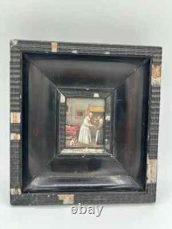 Miniature in the Dutch style of the 17th century, from the 19th century with interior scenes