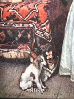 Miniature in the Dutch style of the 17th century, from the 19th century with interior scenes