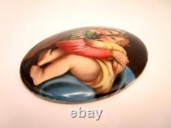 Miniature oil painting, “The Virgin at the Chair,” 19th century, on faience