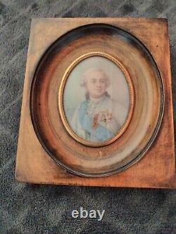 Miniature on Ivory Signed by Blaise Depicting Louis XV. 19th Century Period