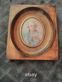 Miniature on Ivory Signed by Blaise Depicting Louis XV. 19th Century Period