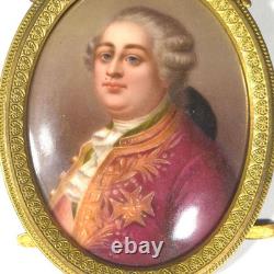Miniature porcelain medallion framed portrait of Louis XVI, 19th century  <br/> 
 