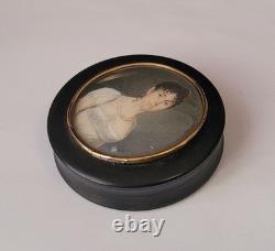 Miniature portrait box, Empire period, solid gold, 19th century, K35