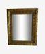 Mirror Ancient In Golden Wood Plant Decoration Era Late 19th 25x31cm