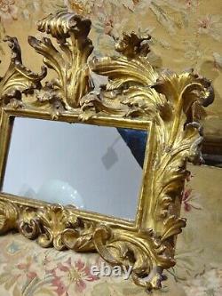 Mirror Frame of Italian Rococo Style Gilt Wood Painting from the 19th Century
