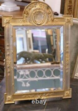 Mirror From Toilet To Poser Golden Bronze Style Louis Xvi, Era Xixth