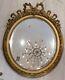 Mirror Louis Xvi Oval Knot In Wood And Stucco Gilded, Late Nineteenth Time