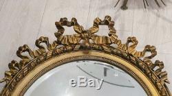 Mirror Louis XVI Oval Knot In Wood And Stucco Gilded, Late Nineteenth Time