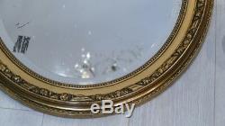 Mirror Louis XVI Oval Knot In Wood And Stucco Gilded, Late Nineteenth Time