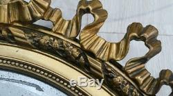 Mirror Louis XVI Oval Knot In Wood And Stucco Gilded, Late Nineteenth Time