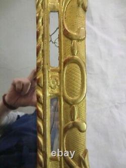 Mirror With Fronton Golden Stucco Epoque XIX Th Style Regency 69 X 39 CM