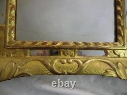 Mirror With Fronton Golden Stucco Epoque XIX Th Style Regency 69 X 39 CM