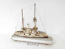 Model Ship Destroyer Of Wood And Bone Popular Art Xixth